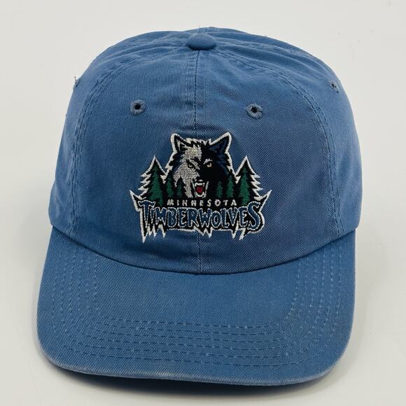 Vintage Minnesota Timberwolves Hat Cap Strapback NBA Blue Adjustable Cotton - Picture 1 of 5